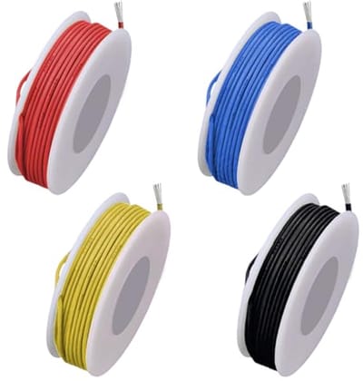 24 AWG Gevlochten Draad, 300V PVC Elektrische Kabel - 5m Aansluitdraad in 4 Kleuren