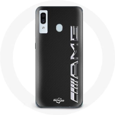 Coque - MANIACASE - Samsung Galaxy A30 - Logo AMG - Carbone - Protection optimale noir