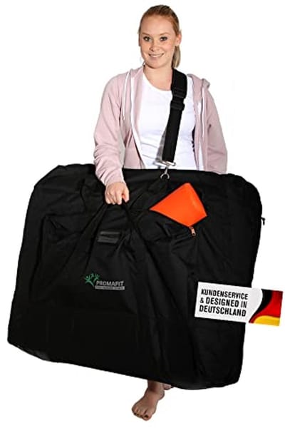 Draagtas voor mobiele massagestoel met handgrepen en schouderriem - Universele transportoplossing in zwart