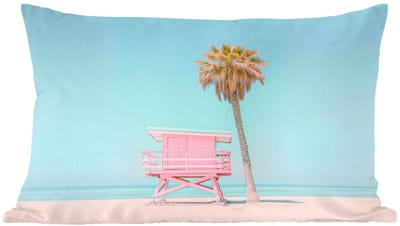 Sierkussens - Kussentjes Woonkamer - 60x40 cm - Palmboom - Strandhuis - Roze