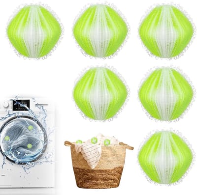 6 stuks haarvangers voor wasmachine - anti-haren bal - herbruikbare wasbal - voor kleding en beddengoed - effectievere waservaring