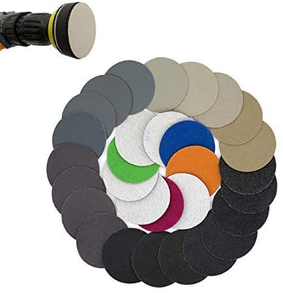 Dailygoods - Schuurdiscs - Haak & Lus Schuurpads - 50mm - 10 Stuks - Voor Nat en Droog Gebruik - Ideaal voor Schuren - Geschikt voor Hout en Metaal