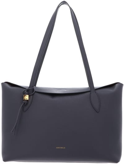 COCCINELLE Leren schoudertas Thess Handbag Grained Leather Stove blauwgrijs