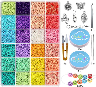 PLAY IT Kralen set XXL - 21000 stuks 2.5mm - Incl. 100 Smileys