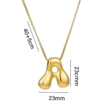 Bubble ballon ketting letter A - ketting met Lettre A - ballon Letter - necklace - stainless steel - waterproof - yewelry - cadeau