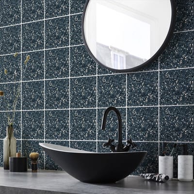 Zelfklevende tegelmuurstickers voor keuken en badkamer - 24 Feliccia Terrazzo cementtegelstickers - 24 stickers, 10x10cm