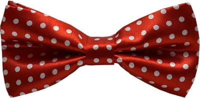 Fako Fashion - Vlinderstrik - Vlinderdas - Strik - Print - 12cm - Rood/Witte Stippen