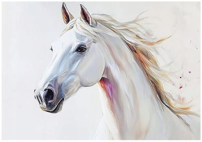 WALLARENA - Fotobehang - 150x105 cm - fotobehang voor kinderen met een paard en dieren voor de kinderkamer