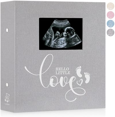 Cosensi- Fotoalbum 600 Compartimenten - Ultrasound Album - Babyherinneringen - Linnen Cover - 120 Pagina's - Vervangbare Foto's - Babyboek