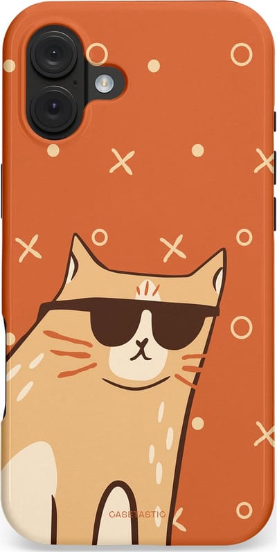 Casetastic hoesje geschikt voor Apple iPhone 16 Plus - MagSafe - Dubbellaagse bescherming - CoolCat - Fashion Case - Terracotta Crème