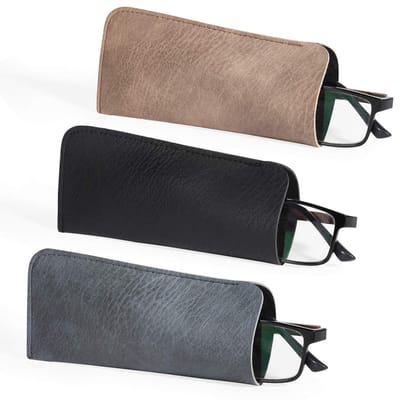 Dailygoody - Leren brillenkokers - PU-leer - Draagbaar en zacht - Eén maat - Voor heren en dames - Geschikt voor zonnebrillen en meer