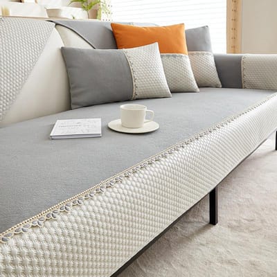 Waterdichte Technologie Stoffen Bankhoes Universeel voor Alle Seizoenen Sofabeschermer Zachte Bankhoezen Anti-Slip Splicing Sofa Mat 70x70cm 1pcs