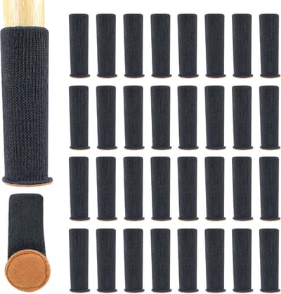 32x Elastische Stoelpootdoppen Zwart - Gebreide Vilt Sokken voor Krassen en Geluid Vrij Beschermen van Vloeren en Meubels
