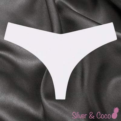 SilverAndCoco® - Naadloze String / Seamless Onderbroek Dames / Zacht Brazilian Slipje / Naadloos Stretch Ondergoed Vrouw / Witte Strings Dames Lingerie Broekje - Wit Small / S