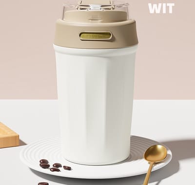 Floraweg Diamant Drinkbeker To GO-RVS 316, Lekvrij Dubbelwandig , Thermosbeker Koffiebeker- Koffie - 400ml Waarschuw en koud drankje- Wit Kleur