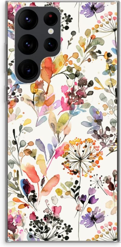 Hoesje geschikt voor Samsung Galaxy S22 Ultra hoesje - Wilde grassen - Soft Cover Telefoonhoesje - Bescherming aan alle Kanten en Schermrand