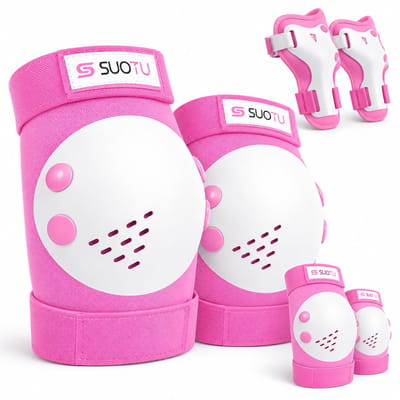 Suotu Skate Beschermset Kinderen - Skate bescherming - Skeeler Beschermset - Roze - X02 - M