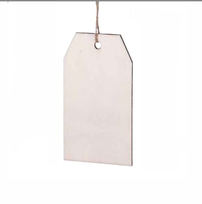 Houten labels - 80x45 mm - Houten Kaartjes - 24 stuks - Met Touwtje - Geschikt Voor Graveren