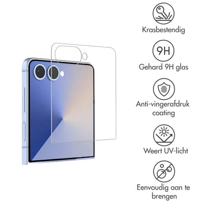 Accezz Screen Protector - Geschikt voor Samsung Galaxy Z Flip 8 / Z Flip 7 - Gehard Glas Screenprotector
