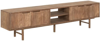DTP Home TV stand Bliss No.2 large, 4 doors, 2 open racks,50x210x35 cm | TEAKWOOD top