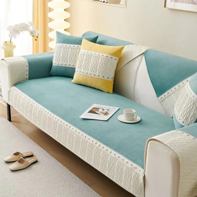 Corduroy Patchwork Bankhoezen voor Woonkamer Antislip Stofdichte Bankhoes Universeel Wasbare Banken Bankkussen Alle Seizoenen 70X70cm 1pc