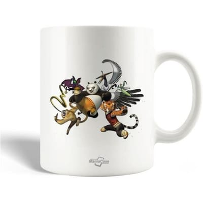 Mug en Céramique - Kung Fu Panda - 30cl - Compatible Lave-Vaisselle - Blanc - Film d'Animation