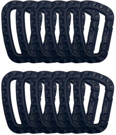 Dailygoods- Karabijnhaken 12 Stuks - D-vorm - Kunststof - Clipset - Lichtgewicht - Ideaal voor Bevestigen - Cliphaak