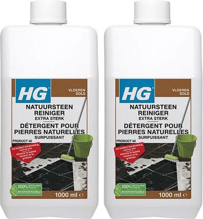 HG Natuursteenreiniger Extra Sterk 2-pack met KD spons