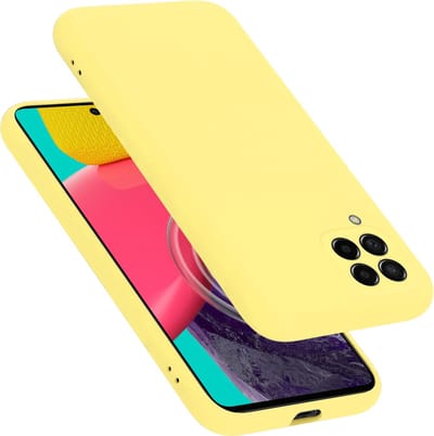 Cadorabo Hoesje geschikt voor Samsung Galaxy M53 5G in LIQUID GEEL - Beschermhoes gemaakt van flexibel TPU silicone Case Cover