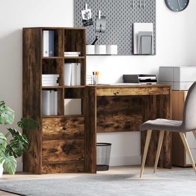 vidaXL - Bureau - Rook - Eiken - 125,5 - x - 50 - x - 127 - cm - 2 - st