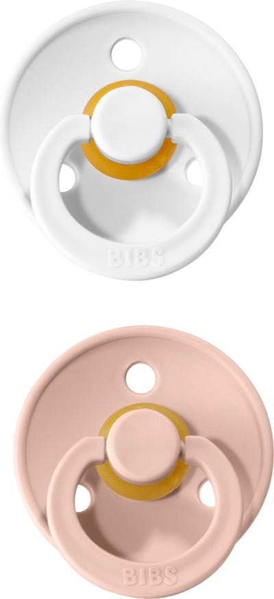 Bibs Fopspenen 0 6 maanden set 2 stuks (Blush&White) Maat 1 tutjes