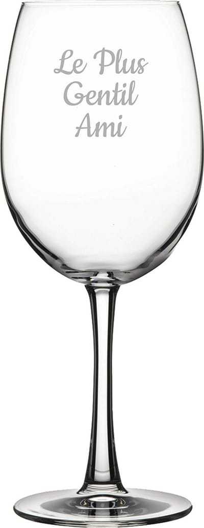 Rode wijnglas gegraveerd - 46cl - Le Plus Gentil Ami