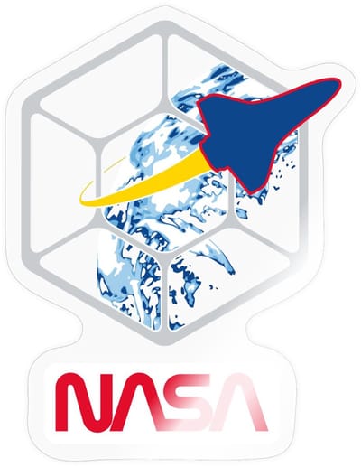 NASA-baan om de aarde Sticker maat S (10 x 10 cm)