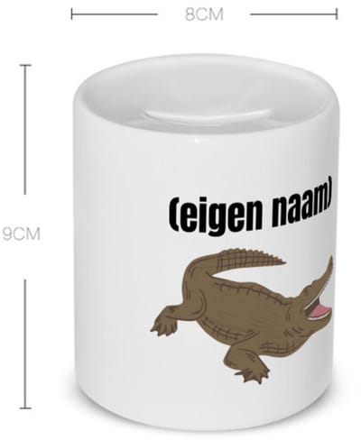 Akyol - krokodil met eigen naam Spaarpot - Krokodil - krokodillen liefhebbers - iemand die houdt van krokodillen - verjaardag - cadeau - kado - 350 ML inhoud