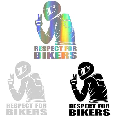 Autocollant Réfléchissant Respect pour les Cyclistes Autocollant de Voiture Autocollants de Voiture Autocollant de Décoration de Voiture Mode blanc