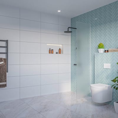 FugaFlow Eccelente Vetro Inloopdouche - mat glas - 50x200cm - 8mm - nano - blind inbouw profiel
