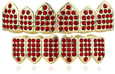Dailygoods- Tanden Grillz Pave CZ - 6 Tanden - Kristal - Unisex - Hypoallergeen - Sieraden voor Cosplay/Party - Mondsieraden