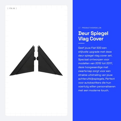 Dailygoods- Deurspiegel Vlagafdekking - 2 Stuks - Vervanging voor 500 2012-2017 - Hoogwaardig ABS - Perfecte Pasvorm - OE-nummer 1SH17KX7AA - Spiegeldop