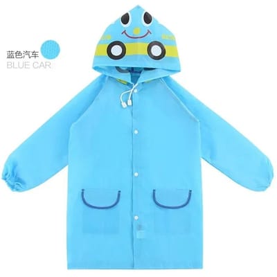 Cartoon Stijl Waterbestendig Kinder Baby Regenjas voor Kinderen Regenjas Regenkleding Student Schattige Regen Poncho Kinderen blue