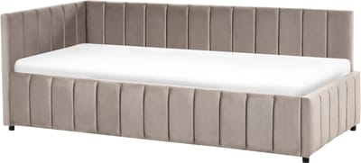 LISIEUX - Bedbank - Taupe - 90 x 200 cm - Fluweel
