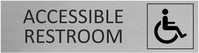 CombiCraft Aluminium deurbordje Accessible restroom 165x45mm met tape - per stuk