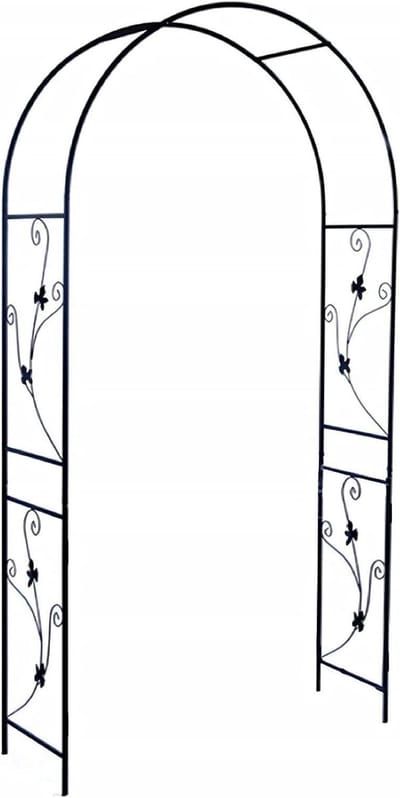 Tuinboog Metaal - Klimplant Frame - Decoratie Buiten - Roestvrij Stalen Frame - 214 cm Hoog - Donker Groen