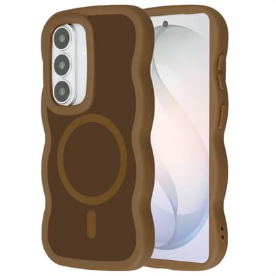 Selencia Wavy Case - Golvend Hoesje geschikt voor Samsung Galaxy S26 - Mocha Brown