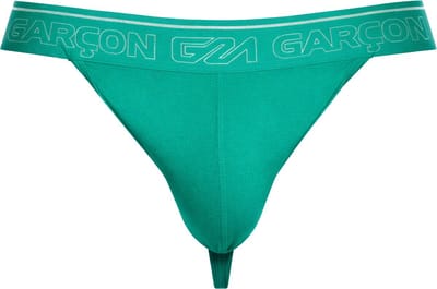 Garçon Thong Courtside Green - MAAT S - Heren Ondergoed - String voor Man - Mannen Thong