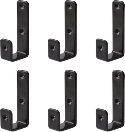 MOROBOR 6pcs PVC coated ladder hooks, black iron bunk ladder hooks, heavy duty hook brackets for decoration tools