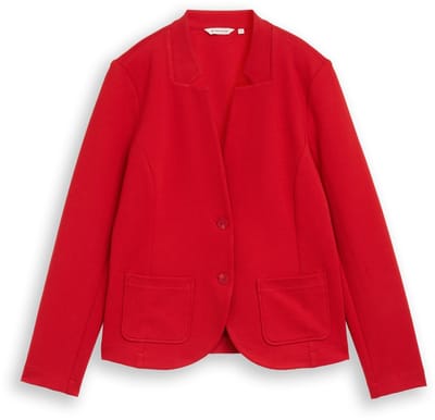 Tom Tailor - Slim fit blazer met ottoman-structuur - Maat XXXL - soft scarlet red