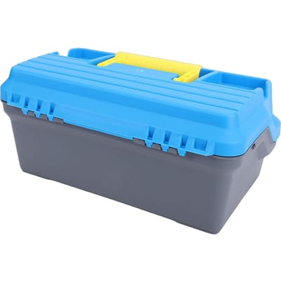 Boîte à pêche multifonctionnelle en plastique Organisateur de rangement pour leurres de pêche Outils de pêche Appâts blue