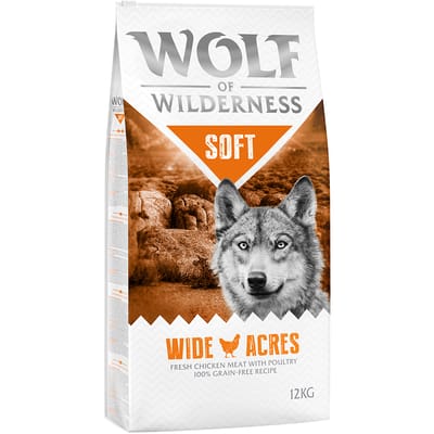 12kg "Soft Wide Acres" Kip Wolf of Wilderness Hondenvoer