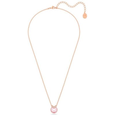 Swarovski Bella V Hanger Rond Geslepen Imitatiekristal Roségoudkleurige Ketting Damesketting 5662088 Box (Random Color)