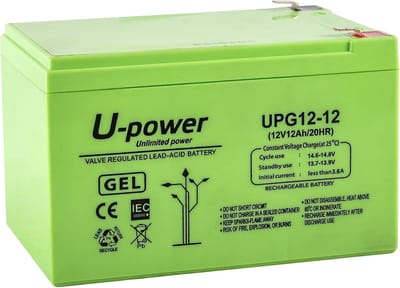 Loodgel Accu 12Ah 12V - Onderhoudsvrije Batterij voor Diverse Toepassingen
